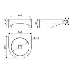 PMR XS 120400 sans trou de robinetterie