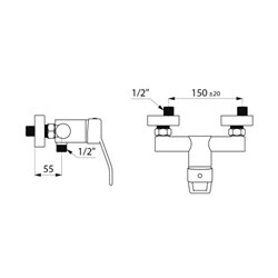 Mitigeur douche Securitouch 2739S à cartouche classique manette ajourée, raccords standards