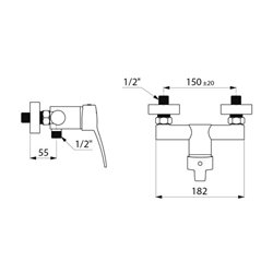 Mitigeur douche Securitouch 2739TS à cartouche classique manette pleine, raccords standards