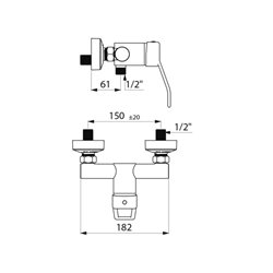Mitigeur douche Securitouch 2739 à cartouche classique manette ajourée, raccords STOP/CHECK
