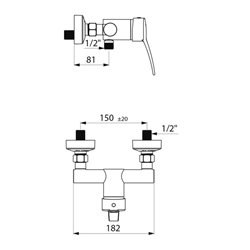 Mitigeur douche Securitouch 2739TEP à équilibrage de pression, manette pleine, raccords STOP/CHECK