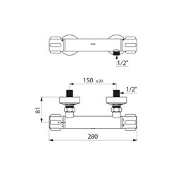Mitigeur douche thermostatique Securitherm H9739 raccords STOP/CHECK