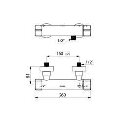 Mitigeur douche thermostatique Securitouch Biosafe H9769S raccords standards
