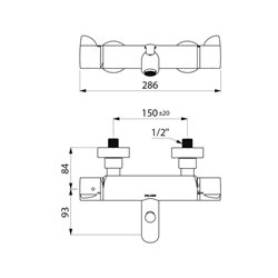 Mitigeur bain-douche thermostatique Securitouch H9752S avec raccords