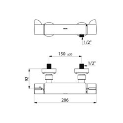 Mitigeur douche thermostatique Securitouch H9741 raccords STOP/CHECK