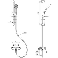 Ensemble de douche Securitouch 2739KIT à cartouche classique , standard, raccords stop/check