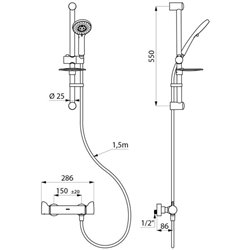 Ensemble de douche Securitherm Securitouch H9741KIT raccords stop/check
