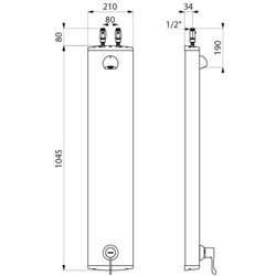 Panneau de douche Securitherm H9634 avec pomme fixe alimentation cachée par flexibles