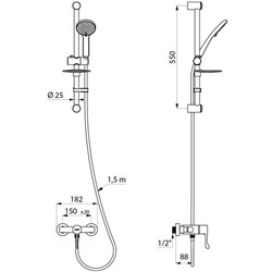 Ensemble de douche Securitherm Securitouch H9630SKIT raccords standards