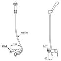 Ensemble de douche 2239EPSHYG autovidable raccords standards