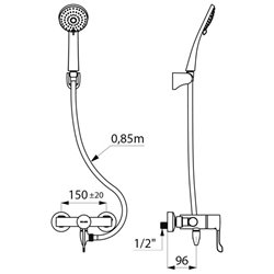 Ensemble de douche Securitherm Securitouch H9630HYG raccords stop/check