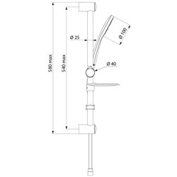 Ensemble de douche 806 Ø25 mm monojet