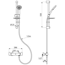 Ensemble de douche Securitherm Securitouch H9741SKIT raccords standards