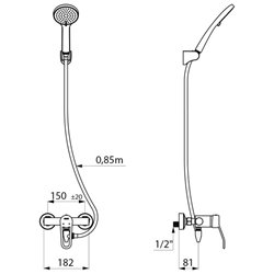 Ensemble de douche Securitouch 2739EPHYG à équilibrage de pression , autovidable, raccords stop/check
