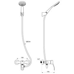 Ensemble de douche Securitouch 2739EPSHYG à équilibrage de pression , autovidable, raccords standards