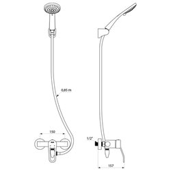 Ensemble de douche Securitouch 2739SHYG à cartouche classique , autovidable, raccords standards