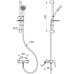 Ensemble de douche Securitherm Securitouch H9630KIT raccords stop/check