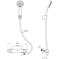 Ensemble de douche Securitherm H9739SHYG raccords standards