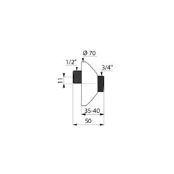 Raccords 856127.2P entraxe 11 mm, L. 50 mm Ø70mm