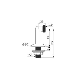 Raccords colonettes 865127.2P avec rosace H 64 mm