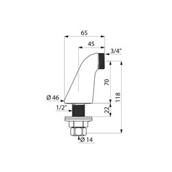 Raccords colonettes 870027.2P luxe, sans rosace H70 mm