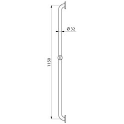 Barre de douche 5460P2 Ø32 mm inox poli brillant UltraPolish