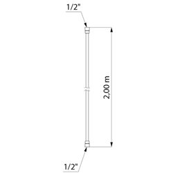 Flexible de douche 834T2 chromé et noir L 2 m