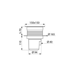 Siphon de sol 683001 150x 150 mm