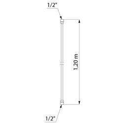 Flexible de douche 834T4 chromé et noir L 1,20 m