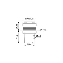 Siphon de sol 682001 100x 100 mm