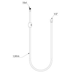 Flexible de douche 835T1 noir L 1,50 m