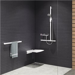 Siège de douche rabattable amovible 511920W blanc mat