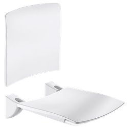 Siège avec dosseret 510434N inox époxy blanc