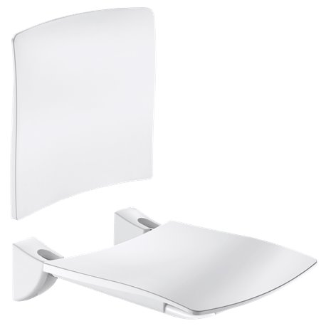 Siège avec dosseret 510434N inox époxy blanc