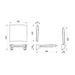 Siège avec dosseret 510434N inox époxy blanc