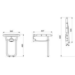 Siège rabbatable avec pied 510400 standard blanc