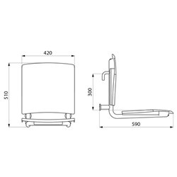 Siège amovible Grand Confort 510300N inox époxy blanc