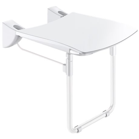 Siège avec pied seul 510430N inox époxy blanc
