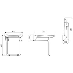 Siège avec pied seul 510430N inox époxy blanc