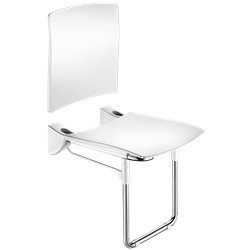 Siège avec pied et dosseret 510436 inox poli brillant UltraPolish