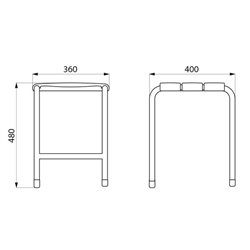 Tabouret 510418 aluminium blanc