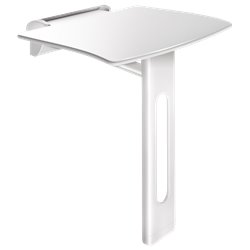 Siège de douche rabattable amovible 511930W blanc mat