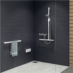 Tablette de douche murale cache fixation 511921FW blanc mat avec plaque de fixation