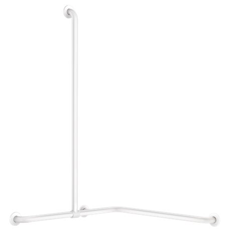 Barre d'angle 2 murs avec remontée verticale coulissante Basic époxy 35481W Blanc  