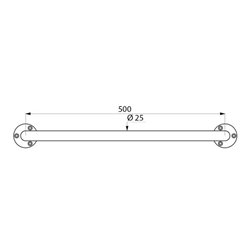 Barre d'appui droite ECO brillant 532 500 mm inox