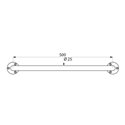 Barre d'appui droite ECO brillant 532 500 mm inox
