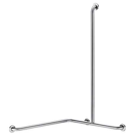 Barre d'angle 2 murs avec remontée verticale 5481DS UltraSatin, à droite remontée fixe