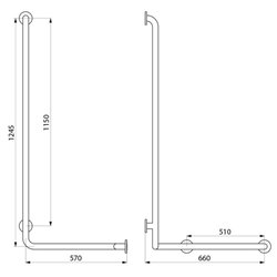 Barre de douche d'angle et d'équerre 5100N Blanc brillant