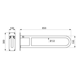 Barre d'appui rabattable Basic satiné 35164S sans béquille