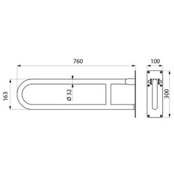 Barre d'appui rabattable Basic époxy 511516W Blanc sans béquille